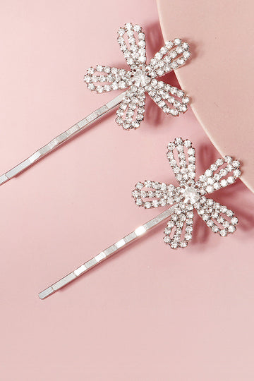 2 horquillas de flequillo nupcial en forma de flor